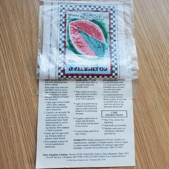 Daisy‎ Kingdom Mini No-Sew Fabric Applique watermelon seed packet vintage - Picture 3 of 5
